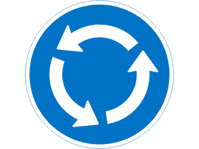 D12 - Påbudt kørselsretning i rundkørsel