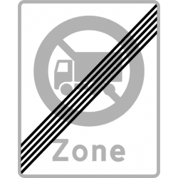 E69,5 - Ophør af zone med lastbil forbudt